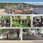 Petugas patroli Resor Sembulungan di tengah hujan