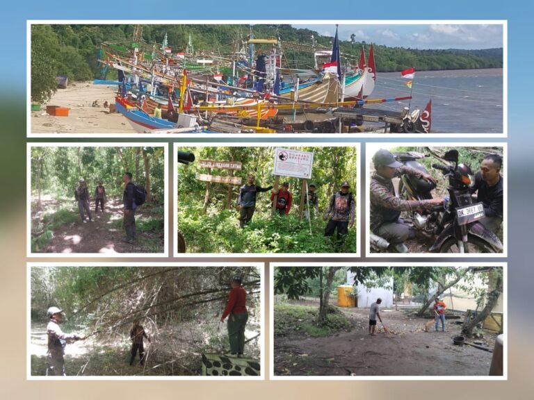 Petugas patroli Resor Sembulungan di tengah hujan